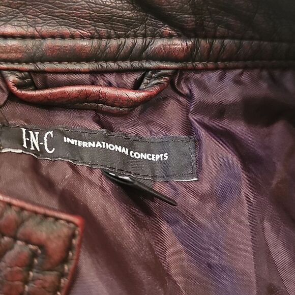 INC International Concepts Men's Dark Brown Burgendy Jacket XL - Picture 6 of 13